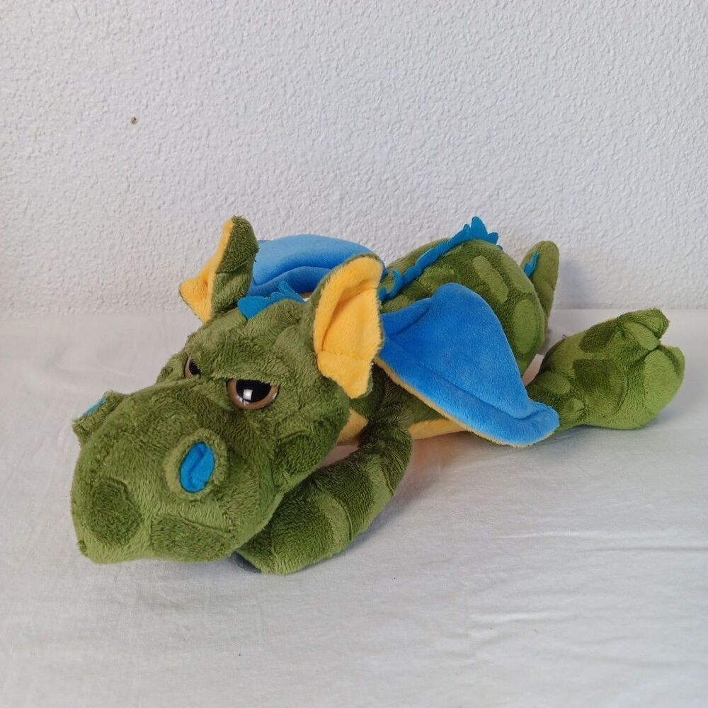 Ganz Green Yellow and Blue Mythical Dragon Plush Large Floppy Feet Stuffed Toy